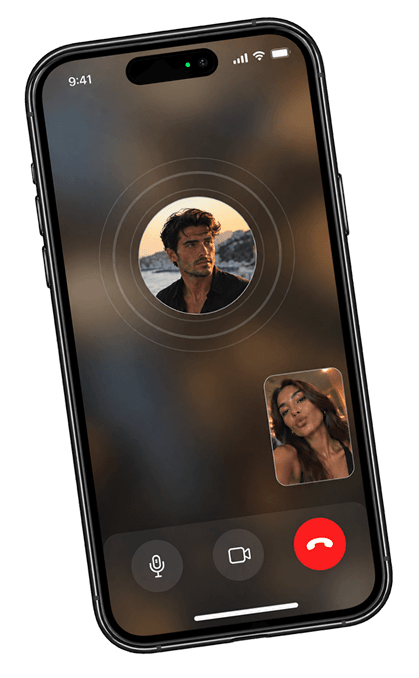 DateMil video call with picture-in-picture