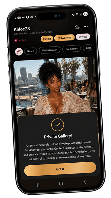 DateMil private gallery screen