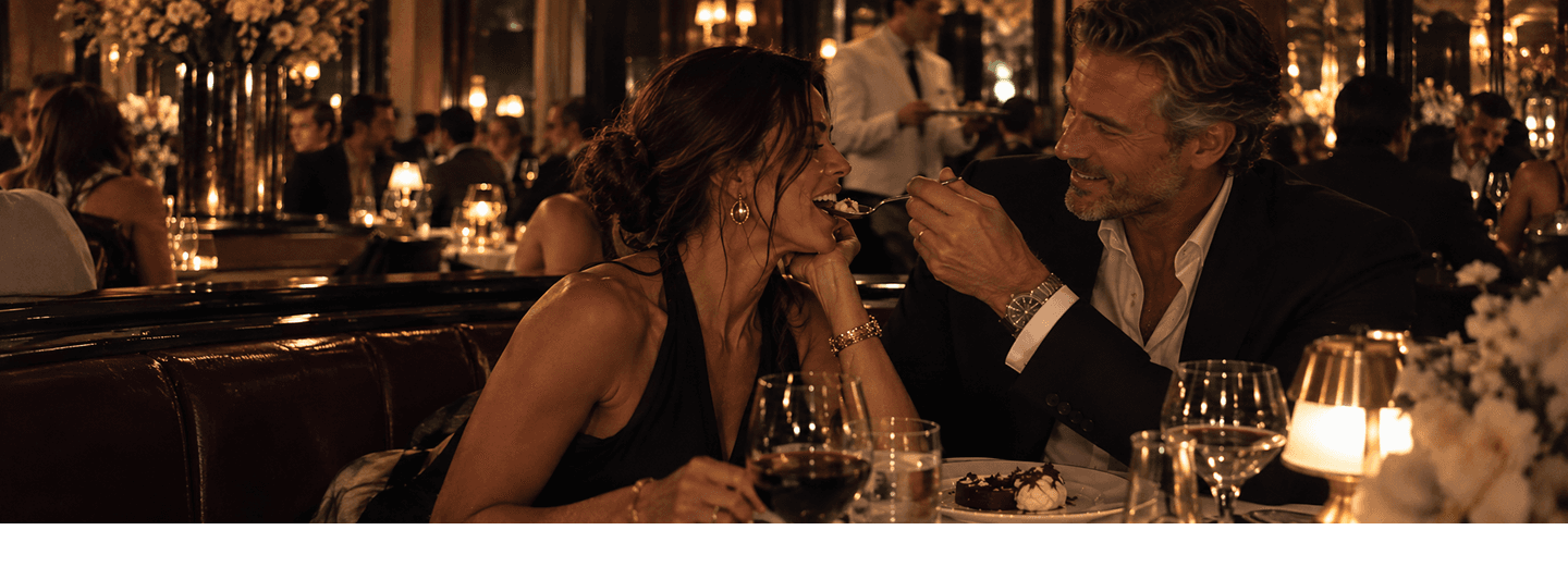 An intimate dinner during a private introduction